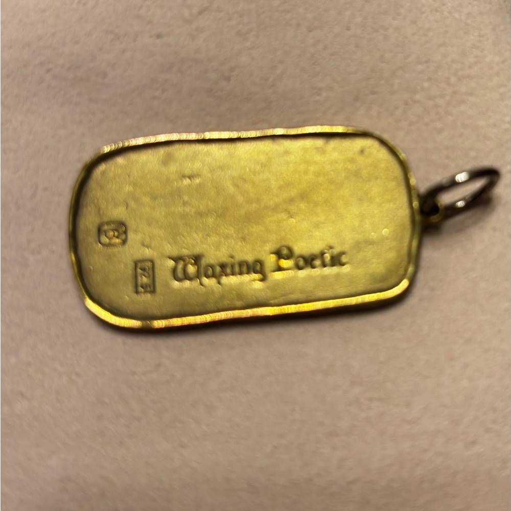 Waxing Poetic Rectangular Gold Charm - Picture 2 of 8